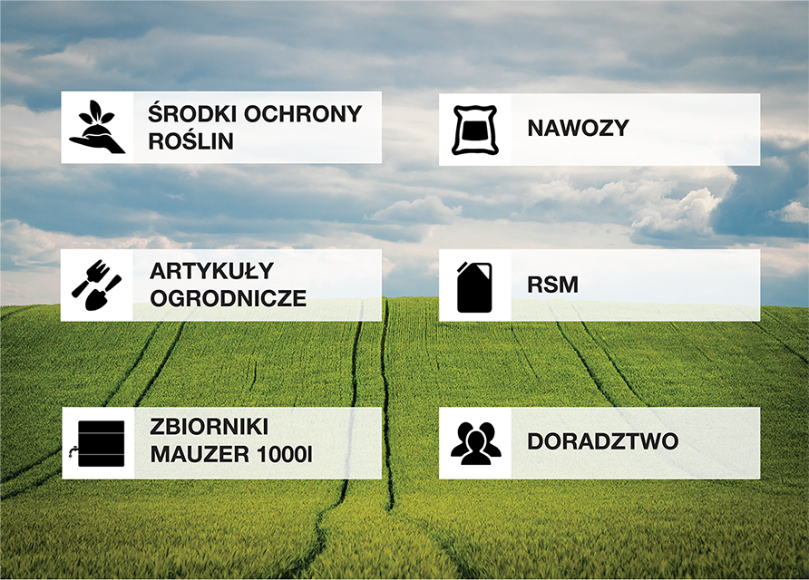 Oferujemy doradztwo i sprzedaż w zakresie nawozy, środki ochrony roślin, odżywki, RSM, artykuły ogrodnicze, zbiorniki MAUZER 1000 l, herbicydy, fungicydy, insektycydy, regulatory wzrostu i wiele innych w naszym sklepie w Krasnymstawie.